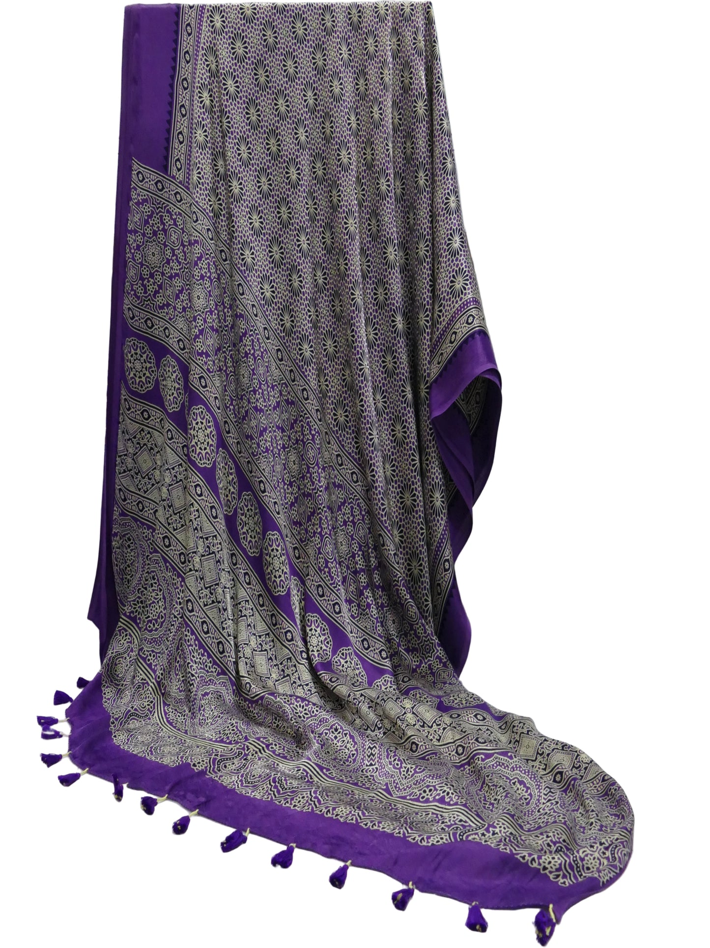 Elegant Discharge Modal Ajrakh Sarees