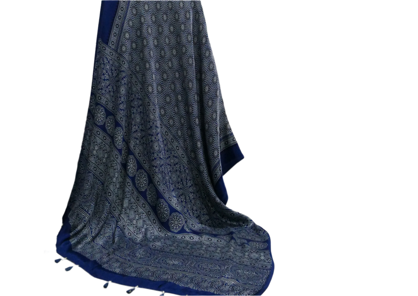 Elegant Discharge Modal Ajrakh Sarees