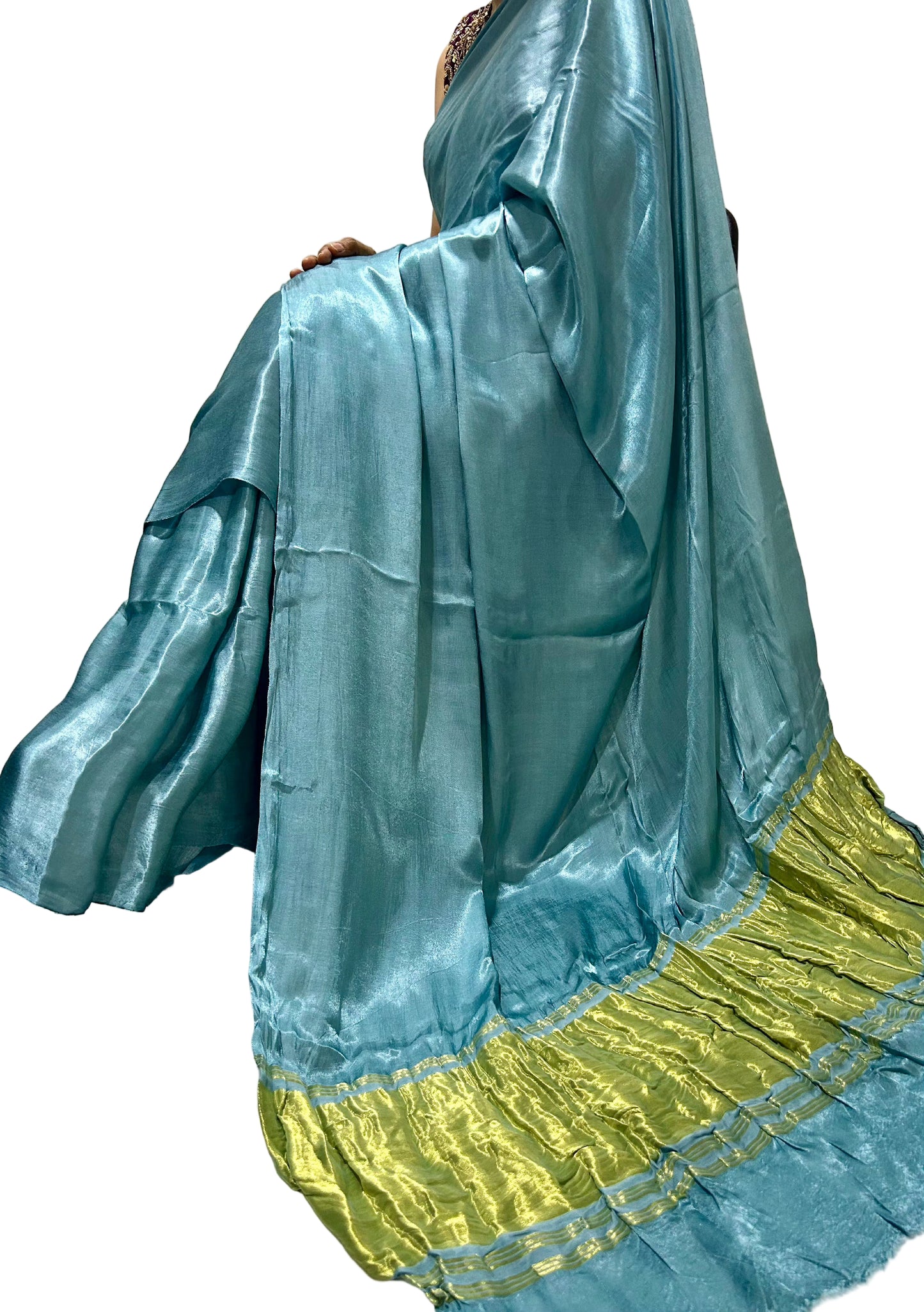 Plain Modal Silk Saree with Tissue Pallu